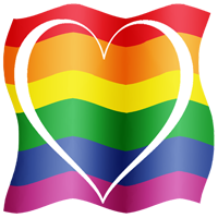 LGBT-Flagge mit Herz